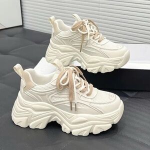 Women's Beige Athletic Sneakers